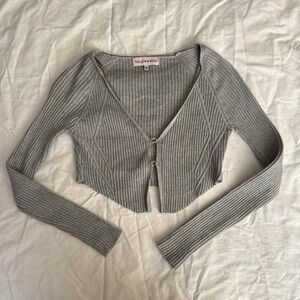 Willow & Wind Gray Ribbed Sweater